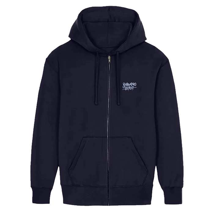 Sweat à capuche Zipé Baranostop Tag Bleu Foncé