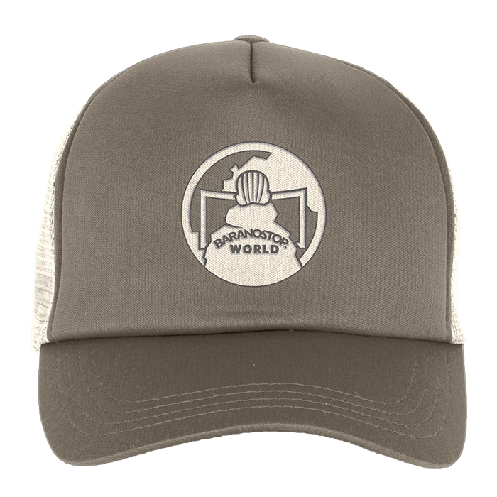 Casquette Trucker Mousse Baranostop Logo Kaki/Blanc