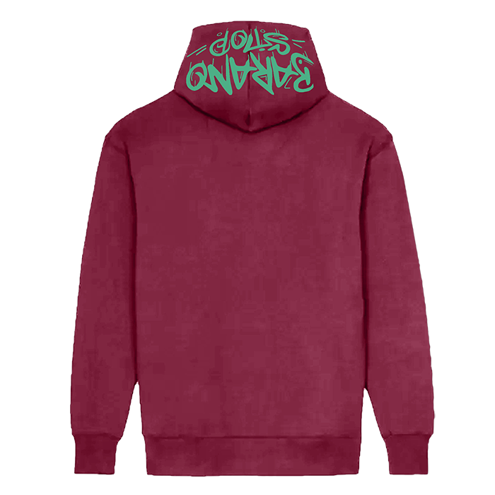 Sweat à capuche Baranostop Tag Rouge Bordeaux / Vert