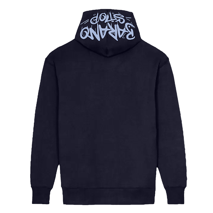 Sweat à capuche Zipé Baranostop Tag Bleu Foncé